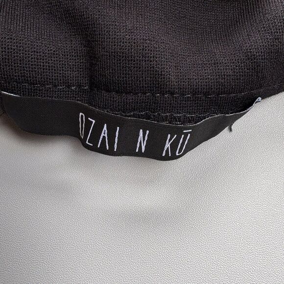 Ozai N Ku Women XL Flared Leg Pants Black Stretchy Full Length Side Pockets - Picture 3 of 10